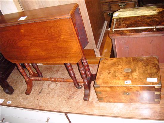 Sutherland table & a writing box